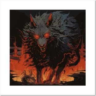 Black Wolf Demon Posters and Art